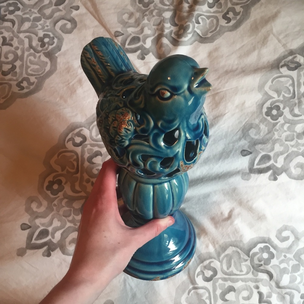 Marshall’s Turquoise Painted Bird Decor - Picture 3 of 6